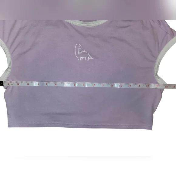Lavender Dino Crop Top Large SHEIN - Picture 4 of 4